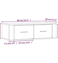 TV-Wandschrank Weiß 80x36x25 cm Holzwerkstoff