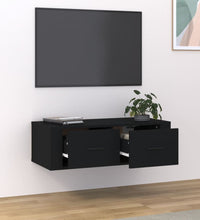 TV-Wandschrank Schwarz 80x36x25 cm Holzwerkstoff