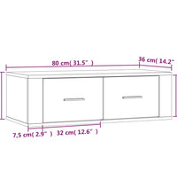 TV-Wandschrank Schwarz 80x36x25 cm Holzwerkstoff