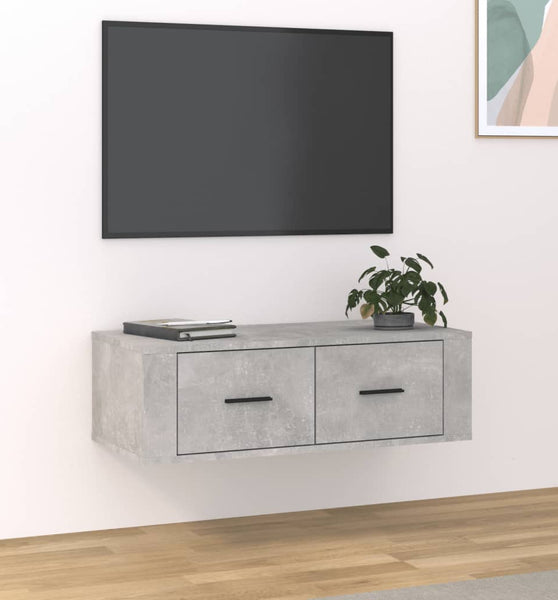 TV-Wandschrank Betongrau 80x36x25 cm Holzwerkstoff