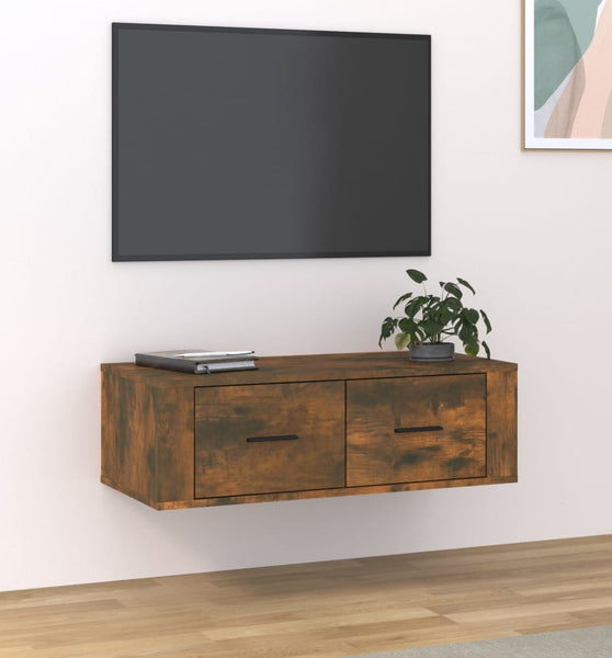 TV-Wandschrank Räuchereiche 80x36x25 cm Holzwerkstoff