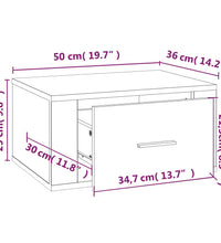 Wand-Nachttisch Schwarz 50x36x25 cm