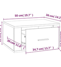 Wand-Nachttische 2 Stk. Schwarz 50x36x25 cm