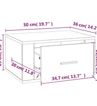 Wand-Nachttische 2 Stk. Betongrau 50x36x25 cm