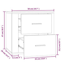 Wand-Nachttisch Sonoma-Eiche 50x36x47 cm