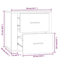 Wand-Nachttisch Grau Sonoma 50x36x47 cm