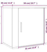 Wand-Nachttisch Schwarz 50x30x47 cm