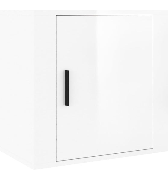 Wand-Nachttisch Hochglanz-Weiß 50x30x47 cm