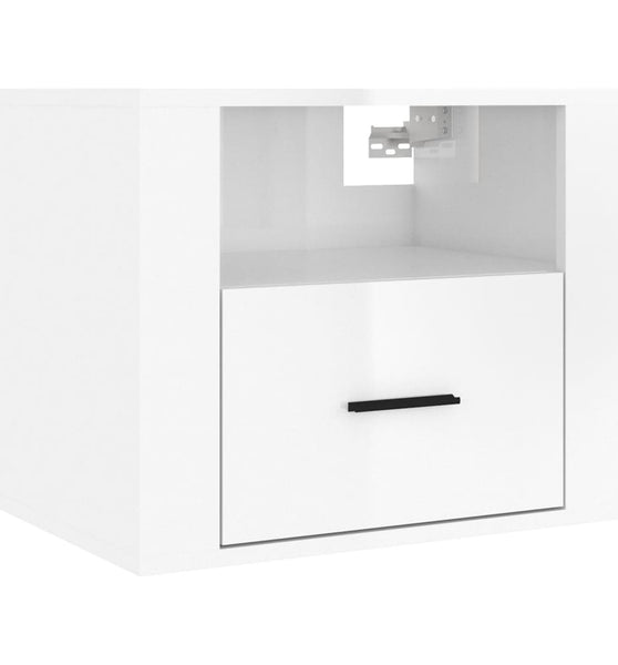 Wand-Nachttisch Hochglanz-Weiß 50x36x40 cm