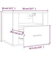 Wand-Nachttisch Sonoma-Eiche 50x36x40 cm