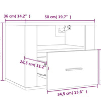 Wand-Nachttisch Braun Eichen-Optik 50x36x40 cm