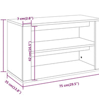 Schuhregal Betongrau 75x35x45 cm Holzwerkstoff