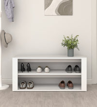 Schuhregal Weiß 100x35x45 cm Holzwerkstoff