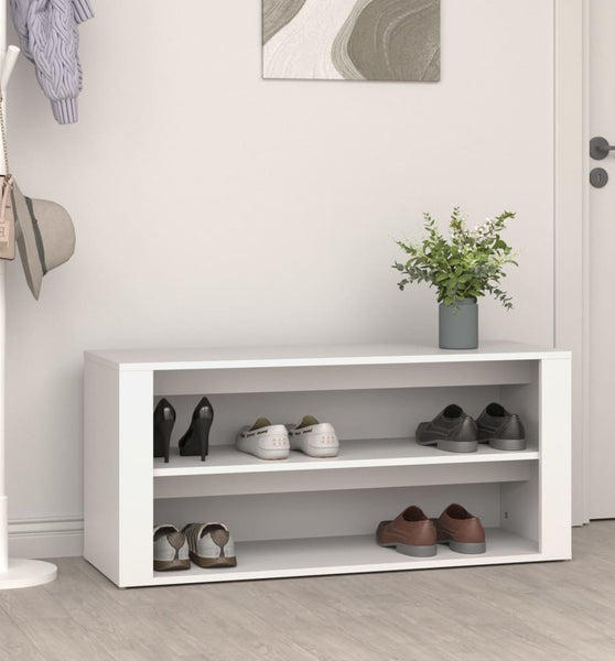 Schuhregal Weiß 100x35x45 cm Holzwerkstoff