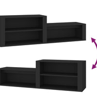 Schuhschrank Schwarz 150x35x45 cm Holzwerkstoff