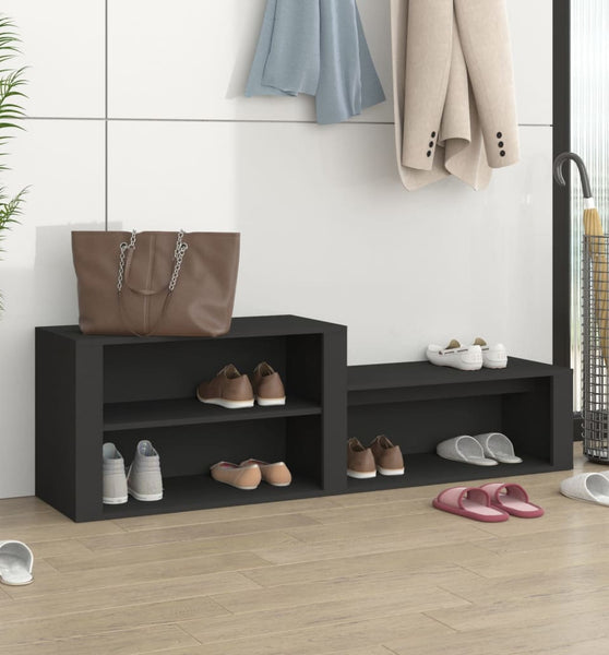 Schuhschrank Schwarz 150x35x45 cm Holzwerkstoff