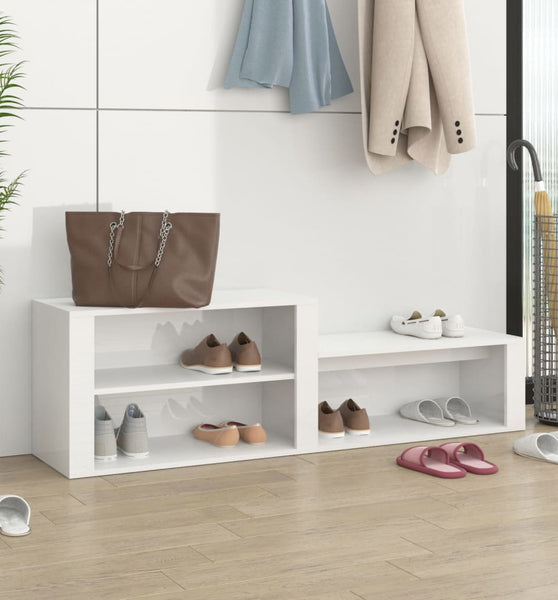 Schuhschrank Hochglanz-Weiß 150x35x45 cm Holzwerkstoff