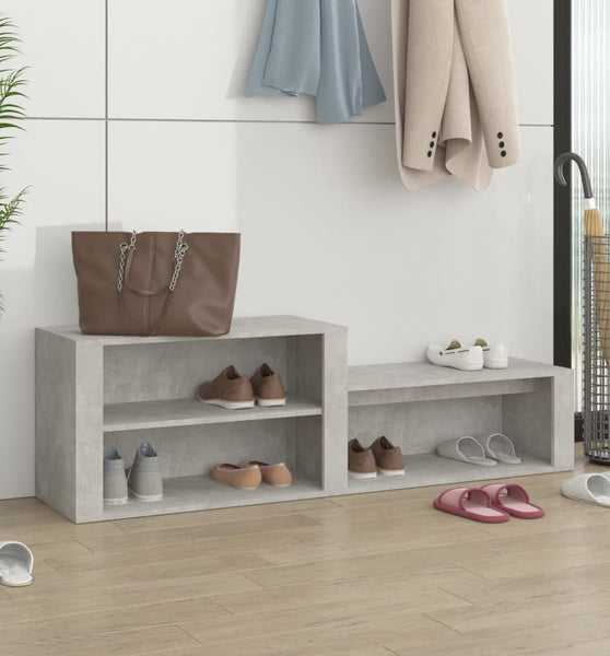 Schuhschrank Betongrau 150x35x45 cm Holzwerkstoff