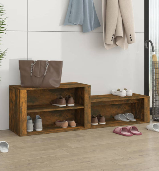 Schuhschrank Räuchereiche 150x35x45 cm Holzwerkstoff