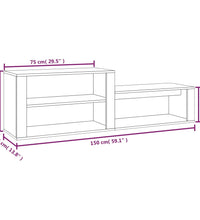 Schuhschrank Grau Sonoma 150x35x45 cm Holzwerkstoff