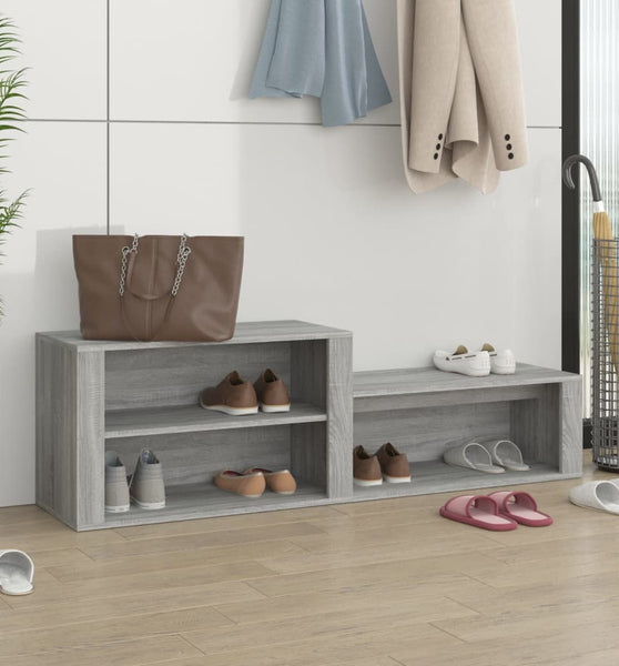 Schuhschrank Grau Sonoma 150x35x45 cm Holzwerkstoff
