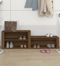 Schuhschrank Braun Eichen-Optik 150x35x45 cm Holzwerkstoff