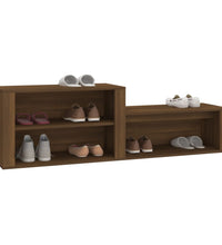 Schuhschrank Braun Eichen-Optik 150x35x45 cm Holzwerkstoff