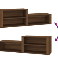 Schuhschrank Braun Eichen-Optik 150x35x45 cm Holzwerkstoff