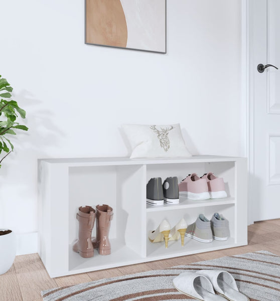 Schuhregal Weiß 100x35x45 cm Holzwerkstoff