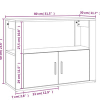 Sideboard Weiß 80x30x60 cm Holzwerkstoff
