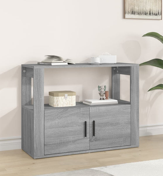 Sideboard Grau Sonoma 80x30x60 cm Holzwerkstoff