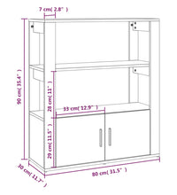 Sideboard Schwarz 80x30x90 cm Holzwerkstoff