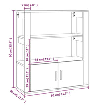 Sideboard Sonoma-Eiche 80x30x90 cm Holzwerkstoff