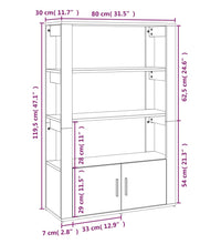Sideboard Hochglanz-Weiß 80x30x119,5 cm Holzwerkstoff