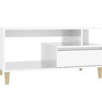 Couchtisch Hochglanz-Weiß 90x49x45 cm Holzwerkstoff