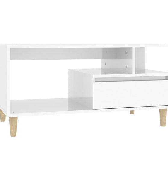 Couchtisch Hochglanz-Weiß 90x49x45 cm Holzwerkstoff