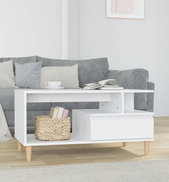 Couchtisch Hochglanz-Weiß 90x49x45 cm Holzwerkstoff