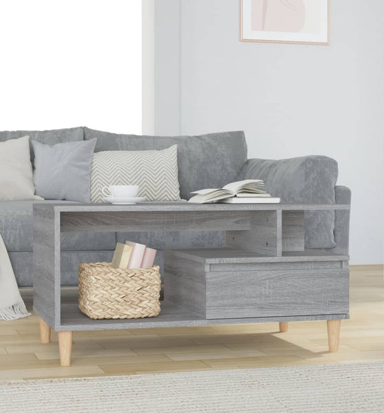 Couchtisch Grau Sonoma 90x49x45 cm Holzwerkstoff