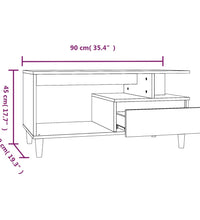 Couchtisch Braun Eichen-Optik 90x49x45 cm Holzwerkstoff