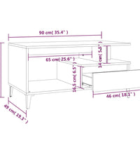 Couchtisch Schwarz 90x49x45 cm Holzwerkstoff