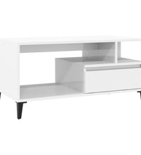 Couchtisch Hochglanz-Weiß 90x49x45 cm Holzwerkstoff