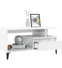 Couchtisch Hochglanz-Weiß 90x49x45 cm Holzwerkstoff