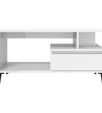 Couchtisch Hochglanz-Weiß 90x49x45 cm Holzwerkstoff