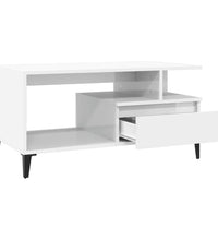 Couchtisch Hochglanz-Weiß 90x49x45 cm Holzwerkstoff