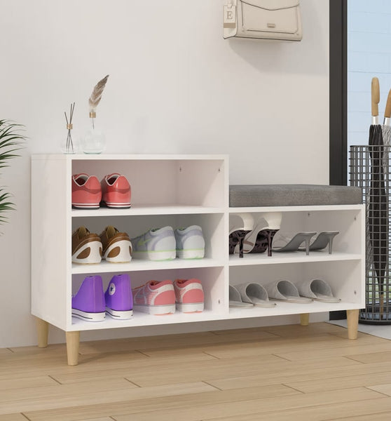 Schuhregal Weiß 102x36x60 cm Holzwerkstoff