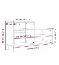 Schuhregal Betongrau 102x36x60 cm Holzwerkstoff