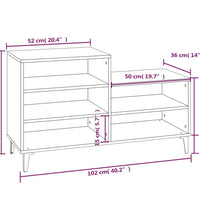 Schuhregal Schwarz 102x36x60 cm Holzwerkstoff