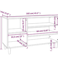 Schuhregal Schwarz 102x36x60 cm Holzwerkstoff