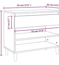 Schuhregal Hochglanz-Weiß 70x36x60 cm Holzwerkstoff