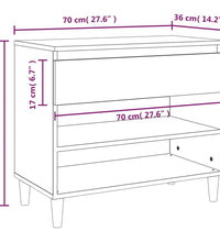 Schuhregal Grau Sonoma 70x36x60 cm Holzwerkstoff